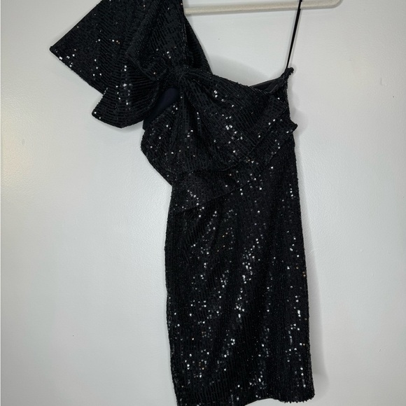 Anthropologie Let Me Be One-Shoulder Mini Dress SEQUINED - Picture 7 of 8